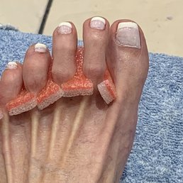 Uneven and sloppy polish job. Uneven and sloppy polish job.