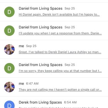 Living Spaces - The crazy conversation of the customer service running me in circles about the property they damaged while delivering my dresser part 5 - Furniture Stores Near Me - Irvine, California Living Spaces - The crazy conversation of the customer service running me in circles about the property they damaged while delivering my dresser part 5 - Furniture Stores Near Me - Irvine, California