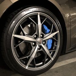 503 Motoring - Powder coated calipers with OEM decals on C8 Corvette. Even better than I'd hoped.