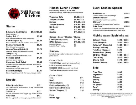 Menu photo 1 Baki Ramen Kitchen Winder, GA