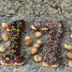 Yummy Donut Palace - Custom order "17" donuts with donut holes.