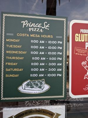 Menu photo 5 Prince Street Pizza Costa Mesa, CA