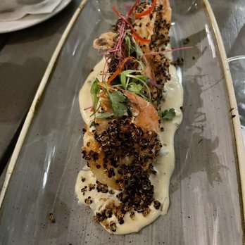 Basalt - Shrimp with crispy quinoa - New American Near Me - Honolulu, Hawaii