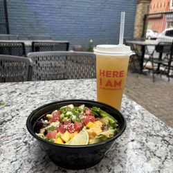 Sweet Hut Cafe - P2. Ahi Tuna Poke Bowl Lemon ice Tea