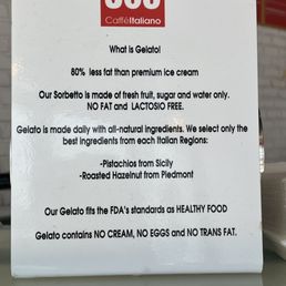 Information about the Gelato & Sorbetto at 365 Caffe Italiano at Wiregrass. Information about the Gelato & Sorbetto at 365 Caffe Italiano at Wiregrass.