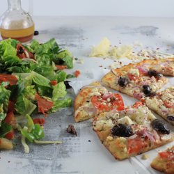Valeo's Pizza - Greek Pizza with Valeo's Salad