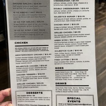 Majestic House Restaurant - the menu for the restaurant - Steakhouses Near Me - Princeton, Kentucky