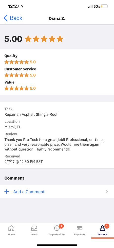 Slide of Pro-Tech Roofing Contractor