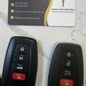 Master Automotive Key - Replacement Key on Right and Contact Info - 23' Toyota Camry - Keys & Locksmiths Near Me Master Automotive Key - Replacement Key on Right and Contact Info - 23' Toyota Camry - Keys & Locksmiths Near Me