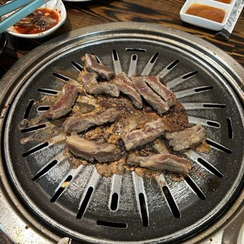 Woo Mee Ok Korean BBQ - Beef finger meat - good! Cook it medium or medium well - Korean Near Me - Dallas, Texas Woo Mee Ok Korean BBQ - Beef finger meat - good! Cook it medium or medium well - Korean Near Me - Dallas, Texas
