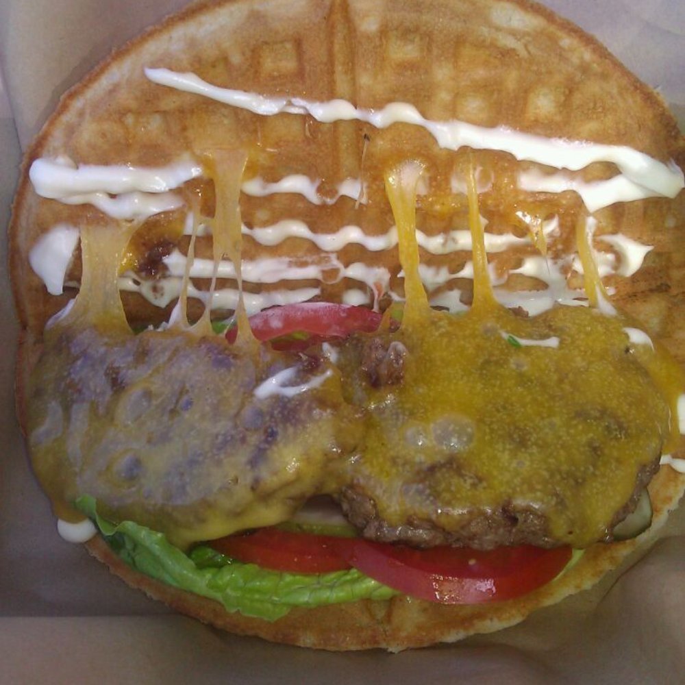Bruxie - Close up of bruxie burger - Sandwiches Near Me - Orange, California