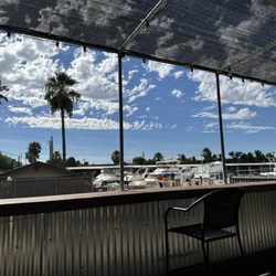 Enjoying the view from the outdoor seating area!