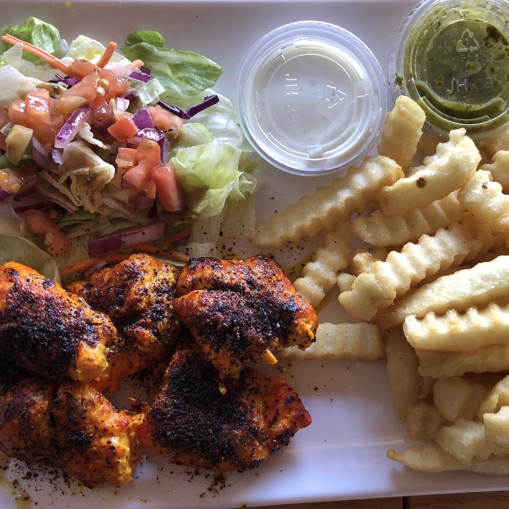 Baba Kabob - Chicken Kabob with fries - Mediterranean Near Me - Poway, California Baba Kabob - Chicken Kabob with fries - Mediterranean Near Me - Poway, California