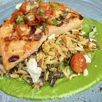 insideOUT - Grilled salmon with lemon basil orzo - Lounges Near Me - San Diego, California