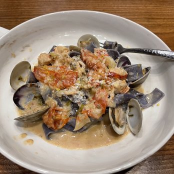 Tesoro - Lobster and clams pasta entree was delish! - Mediterranean Near Me - Marco Island, Florida
