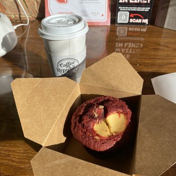 Coffee Republic - Velvet muffin and Aztec Mocha - Coffee & Tea Near Me - Huntersville, North Carolina