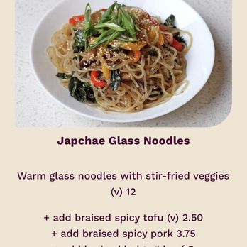 Ohsun Banchan Deli & Cafe - Japchae glass noodles menu item - Gluten-Free Near Me - Seattle, Washington Ohsun Banchan Deli & Cafe - Japchae glass noodles menu item - Gluten-Free Near Me - Seattle, Washington