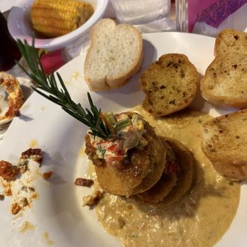 Dat Cajun Place Cafe - Crab cakes with onion rings - Cajun/Creole Near Me - Panama City, Florida Dat Cajun Place Cafe - Crab cakes with onion rings - Cajun/Creole Near Me - Panama City, Florida