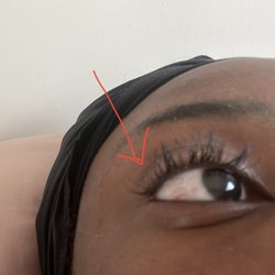 Lost so many lashes at 1 week (see gaps) but my real lashes are still intact, so it's a clear application/durability issue