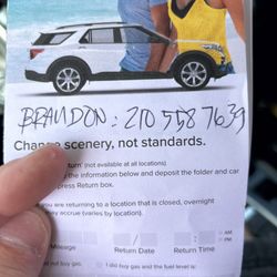Hertz Rent A Car - The phone number Brandon, if that's really his name? Was a phone number for something else.