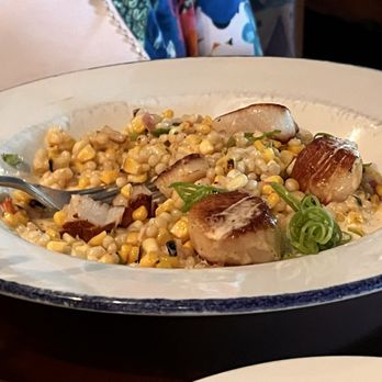 Trio Bistro - Scallop special with corn risotto. - New American Near Me - Cincinnati, Ohio Trio Bistro - Scallop special with corn risotto. - New American Near Me - Cincinnati, Ohio