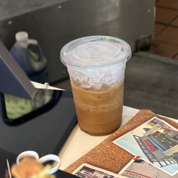 The drink was half ice and all separated The drink was half ice and all separated