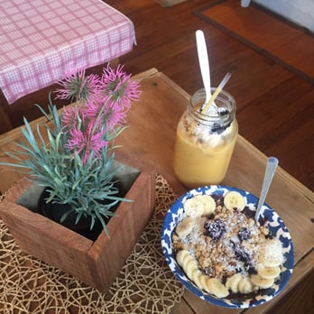 Under the Mango Tree - My mango smoothie and my moms Acai Bowl - both were delicious! - Coffee & Tea Near Me - Miami Beach, Florida Under the Mango Tree - My mango smoothie and my moms Acai Bowl - both were delicious! - Coffee & Tea Near Me - Miami Beach, Florida