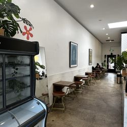 Some small seating inside