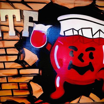 WTF Burgers - An iconic mural, featuring the Kool-Aid guy at his best - Burgers Near Me - Phoenix, Arizona