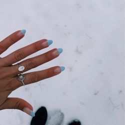 Boulevard Hair & Nail Salon - Blue french tip fill!
