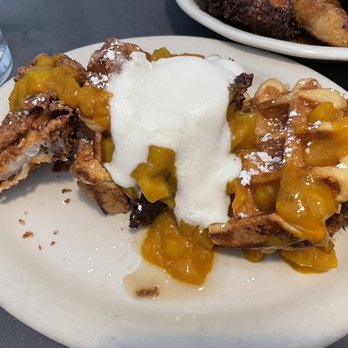 The Junction Kitchen - Chicken and waffles!!!!! Mango habanero syrup!!!! - Breakfast & Brunch Near Me - North Charleston, South Carolina The Junction Kitchen - Chicken and waffles!!!!! Mango habanero syrup!!!! - Breakfast & Brunch Near Me - North Charleston, South Carolina