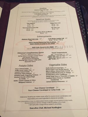 Menu photo 3 Hideaway Steakhouse Westminster, CO Menu photo 3 Hideaway Steakhouse Westminster, CO