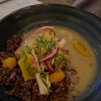 The Citizen - Grouper over quinoa with citrus salad - New American Near Me - Alys Beach, Florida The Citizen - Grouper over quinoa with citrus salad - New American Near Me - Alys Beach, Florida