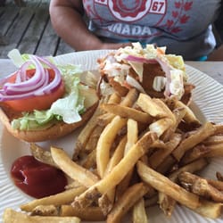 Flynn's Harbour House - Messy Fish sandwich. Messy, but delicious.