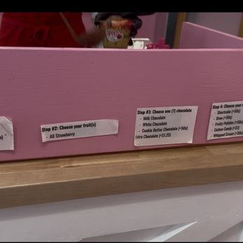 Dipped By Dee - The instructions that are posted around the side where the cups are being made. Should move them around from where you order your cup. - Desserts Near Me - Las Vegas, Nevada