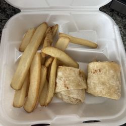 Tender Towne - tender wrap and fries