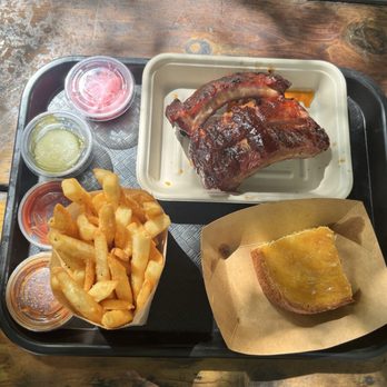 Maple Block Meat Co - One meat plate with baby back ribs and fries - Barbeque Near Me - Los Angeles, California