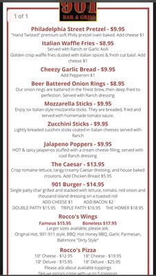 Menu photo 1 901 Bar & Grill Los Angeles, CA