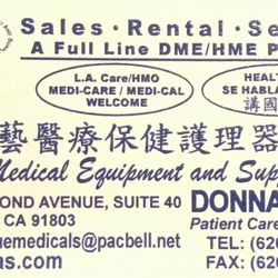 Unique Medical Equipment & Supplies - Business Card