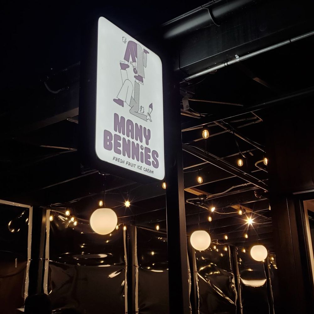 Many Bennies - Many Bennies sign at the front - Ice Cream & Frozen Yogurt Near Me - Seattle, Washington Many Bennies - Many Bennies sign at the front - Ice Cream & Frozen Yogurt Near Me - Seattle, Washington