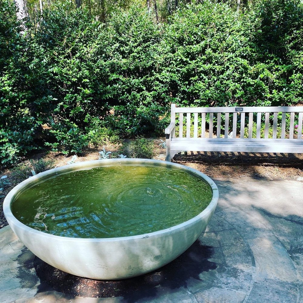 Columbus Botanical Garden - Fountain and bench - Botanical Gardens Near Me - Columbus, Georgia