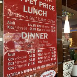 Menu is posted at the entrance- Where else can you find this deal?