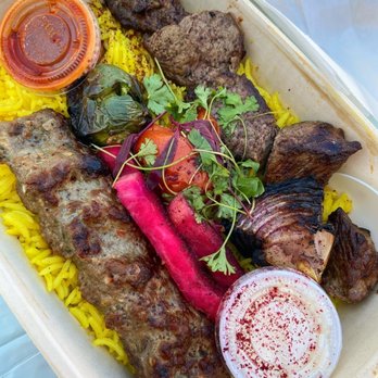 Mazra - Double kebab plate with lamb and ground beef/herbs - Middle Eastern Near Me - San Bruno, California