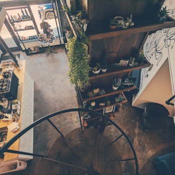 SONA Coffee - Very cool spiral staircase to a cozy upstairs seating area. - Coffee & Tea Near Me - Tulsa, Oklahoma