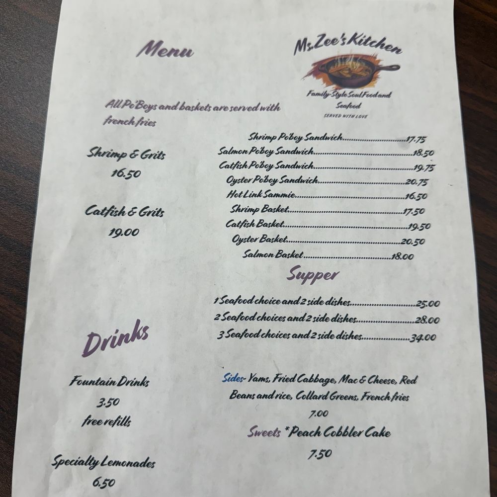 Ms Zee's Kitchen - Menu March 2026 - Soul Food Near Me - Oroville, California Ms Zee's Kitchen - Menu March 2026 - Soul Food Near Me - Oroville, California