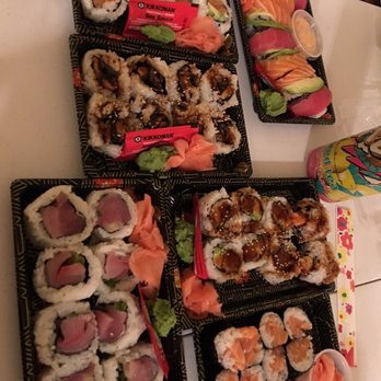 PJ Sushi - Rainbow roll, Alaskan roll, Eel roll, Yellowtail Scallion roll, Salmon roll, and an extra! - Sushi Bars Near Me - Fort Lee, New Jersey PJ Sushi - Rainbow roll, Alaskan roll, Eel roll, Yellowtail Scallion roll, Salmon roll, and an extra! - Sushi Bars Near Me - Fort Lee, New Jersey