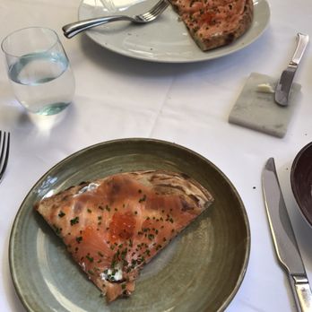 Spago - Salmon Pizza- large portion and tasty! - New American Near Me - Beverly Hills, California
