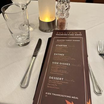Sullivan's Steakhouse - Turkey day menu. - Steakhouses Near Me - Tucson, Arizona