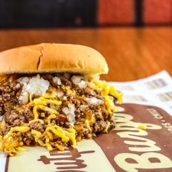 Parkside Sports Bar & Grill - Chili Onion Smash
with onion smash patty topped with chili, onions and cheddar cheese