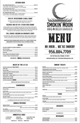 Menu photo 4 Smokin’ Moon BBQ & Beer Garden Pharr, TX Menu photo 4 Smokin’ Moon BBQ & Beer Garden Pharr, TX